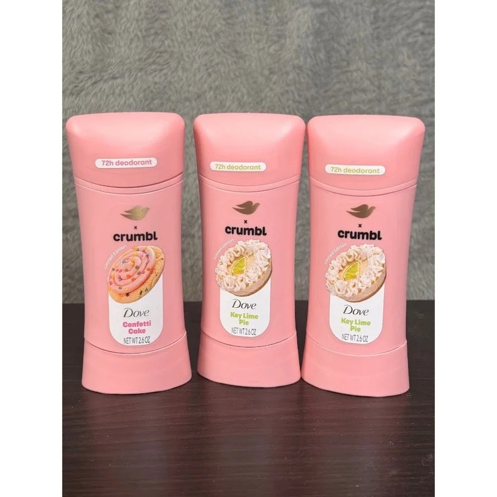 Dove x Crumbl Limited Edition Deodorant 3 Pk Confetti Cake & Key Lime Pie 2.6 oz